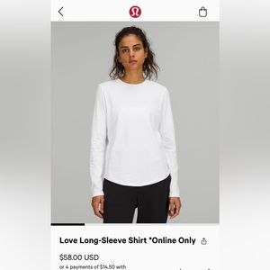 Love Long sleeve shirt by Lululemon ♥️